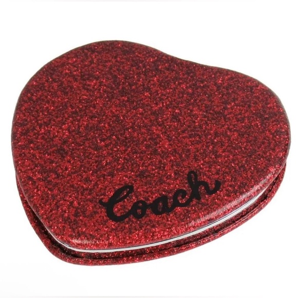 Coach Sparkling Heart Compact Mirror NWT - Picture 3 of 7